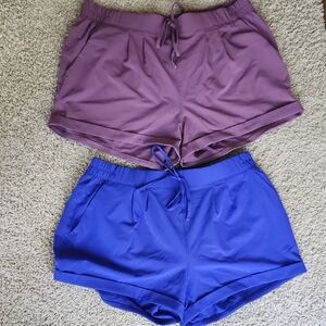 ZYIA Athletic Shorts in Purple and Blue